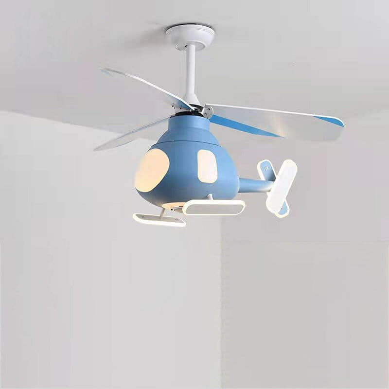 Cartoon Kreatives Flugzeugdesign LED Downrods Deckenventilatorlicht 