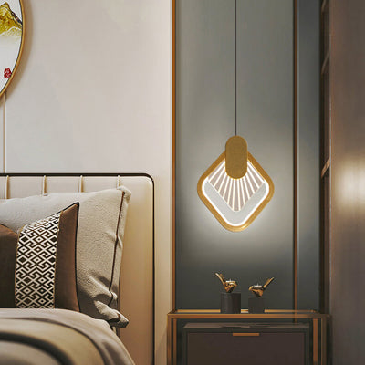 Nordic Simple Square/Round Scallop Pattern Design LED Pendant Light