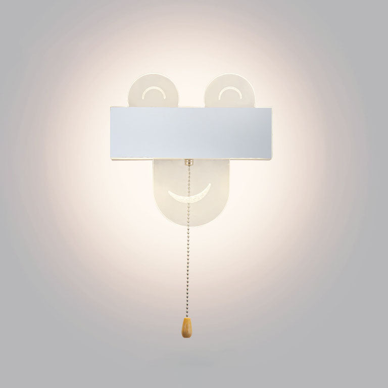 Creative Cartoon Smiley Acrylic Rechargeable LED Kids Wall Sconce Lamp