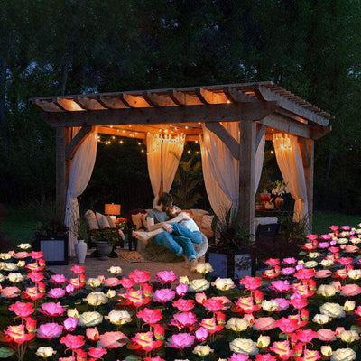 Moderne Blumen-Solar-Rasen-LED-Garten-Boden-Einsatz-Landschaftslicht im Freien 