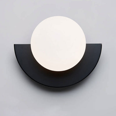 Modern Minimalist Glass Spherical Colorful Semicircle Design 1-Light Wall Sconce Lamp