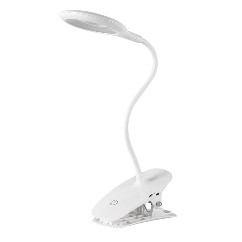 Simple Creative Foldable Round Shade Rechargeable Clips LED Desk Lamp