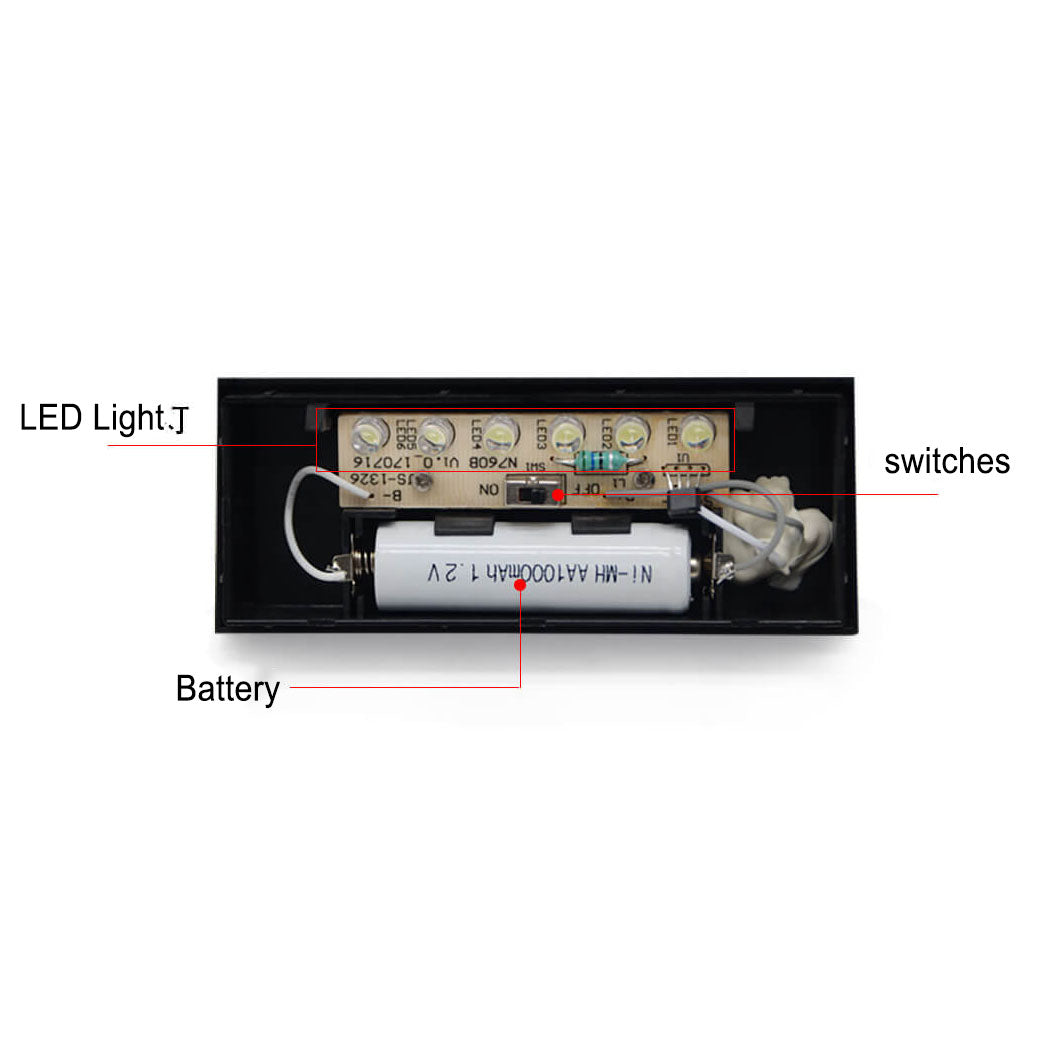 Moderne minimalistische rechteckige LED-Solar-Türschild-Wandleuchte aus ABS und PC für den Außenbereich, digitale Dekoration für Terrasse 
