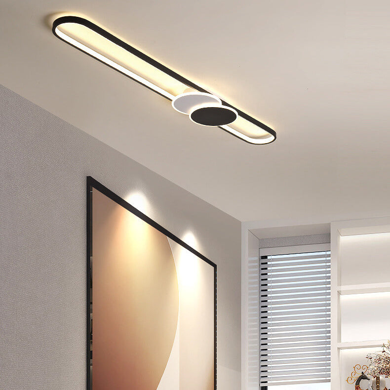 Minimalistische LED-Einbauleuchte mit langem Stab und doppeltem Kreis im dekorativen Design 