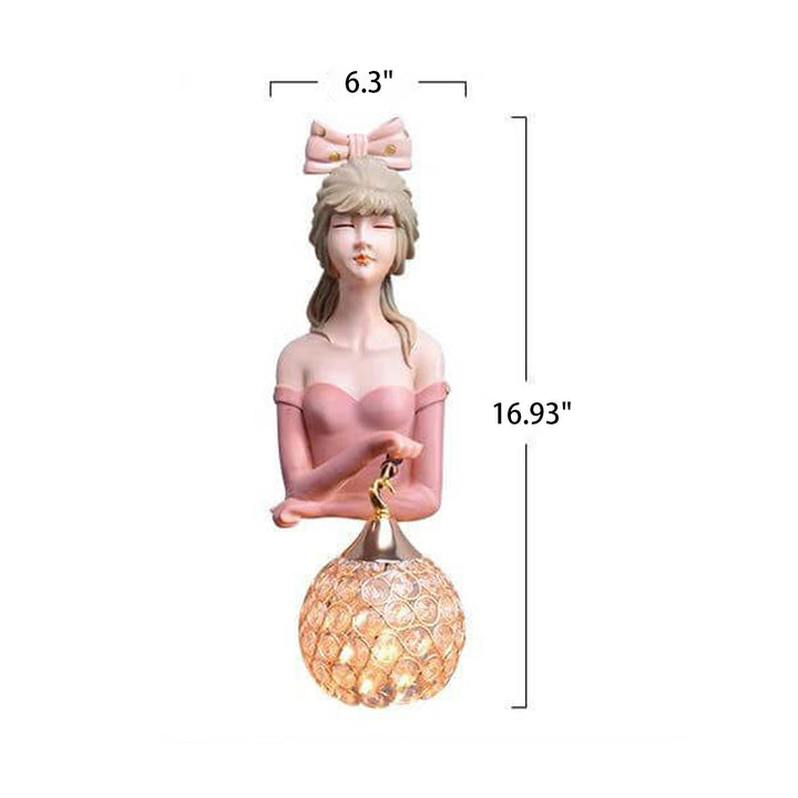 Lámpara de Aplique de Pared para Niños con 1 Luz de Resina Vidrio Pintado por Chica Creativa 