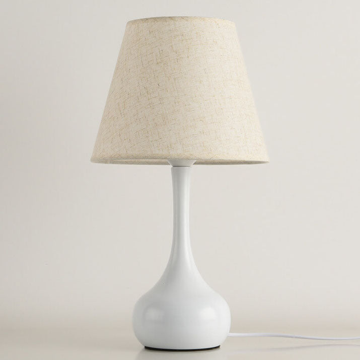 Lámpara de mesa de 1 luz de hierro y tela en blanco y negro puro vintage nórdico 