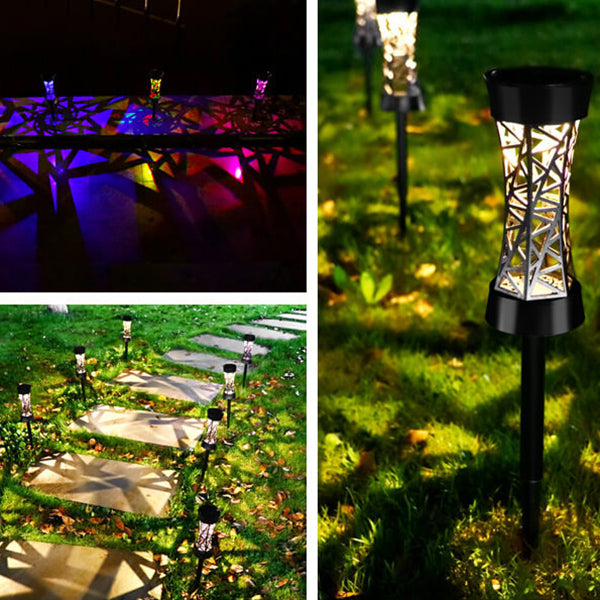 Solar Column Hollow Design LED Outdoor Garden Ground Insert Path Light