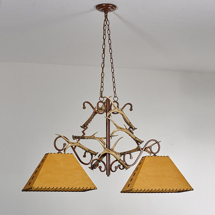 Modern Retro Resin Iron 2-Light Chandelier