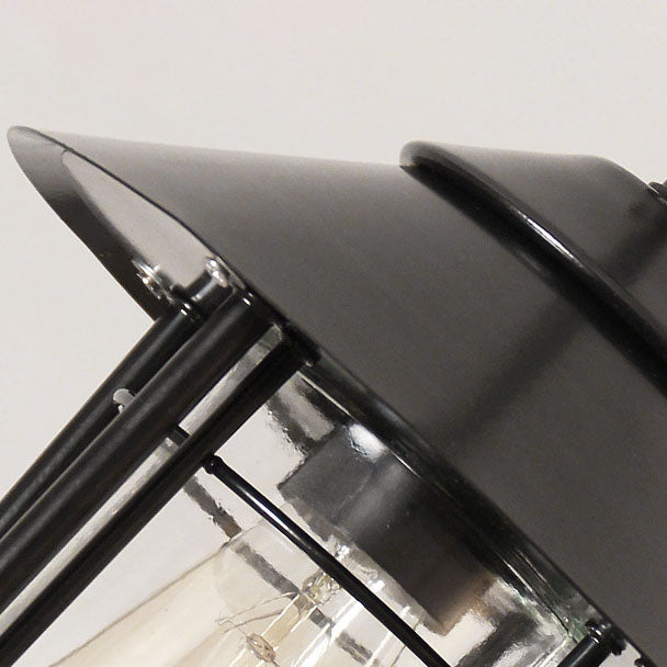 Zeitgenössische industrielle 1-flammige wasserdichte Außen-Pendelleuchte aus Aluminium und Glas im Käfigdesign für Wohnzimmer, Schlafzimmer &amp; Außenbereich 
