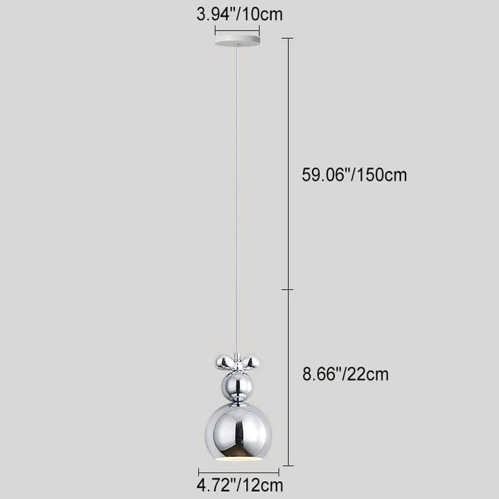 Diseño de hardware minimalista moderno Esfera Lámpara colgante de 1 luz 