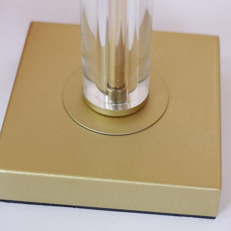 Lampe de table moderne minimaliste en tissu plissé en forme de cône avec matériel en cristal à 1 lumière 