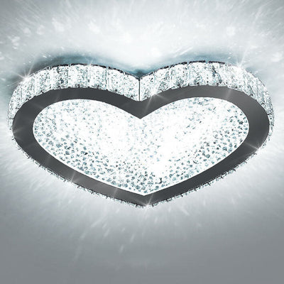 Lustre Plafonnier LED en Cristal en Acier Inoxydable Minimaliste Moderne 