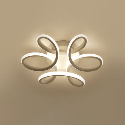 Simple Curved Flower LED Semi-Flush Mount Ceiling Light