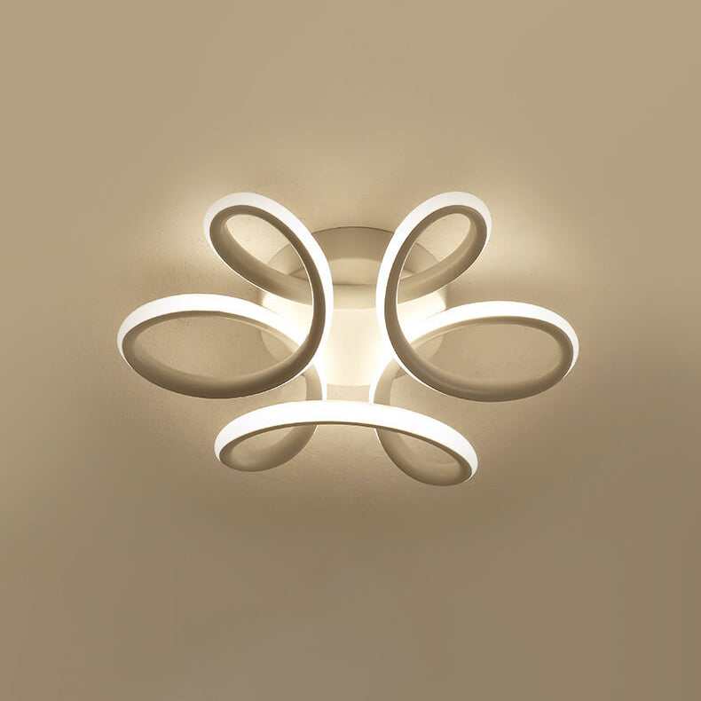 Simple Curved Flower LED Semi-Flush Mount Ceiling Light