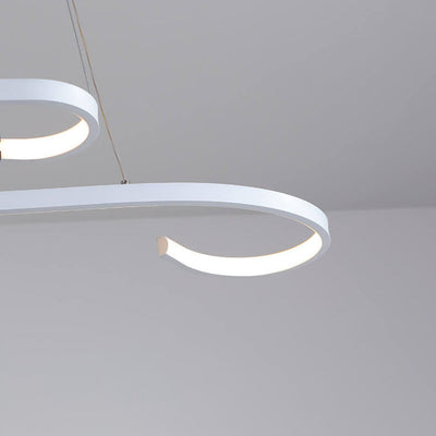 Nordic Minimalist Lines Aluminium-Silikon-LED-Insel-Licht-Kronleuchter 