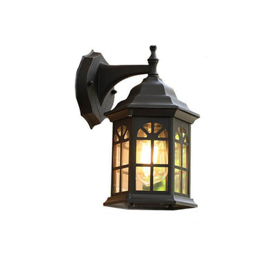 European Waterproof Retro Pavilion Design 1-Light Outdoor Wall Sconce Lamp