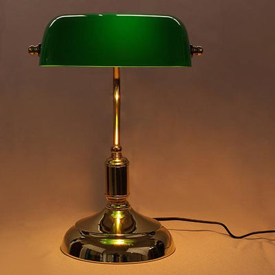 Retro Green Glass 1-Light LED Zipper Switch Table Lamp