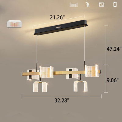 Moderner minimalistischer Licht-Luxus-Hardware-Acryl-LED-Insel-Licht-Kronleuchter 