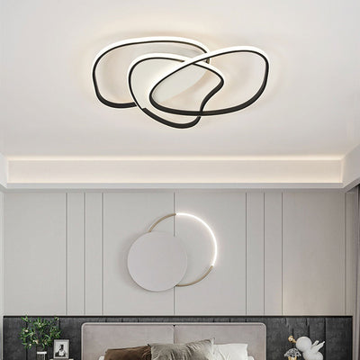 Nordische, minimalistische, runde, gebogene LED-Deckenleuchte mit bündiger Montage