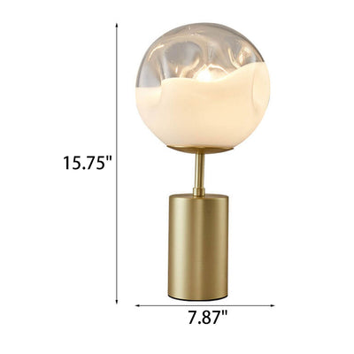 Modern Minimalist Creative Convex Glass Spherical Lamp Shade 1-Light Table Lamp