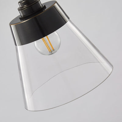 Simple Light Luxury Copper Glass Bell Shade 1-Licht-Pendelleuchte 