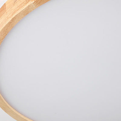 Modern Minimalist Solid Wood Round Square Tatami LED Flush Mount Ceiling Light