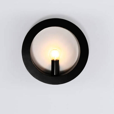 Simple Creative Square Round Iron 1-Light Wall Sconce Lamp