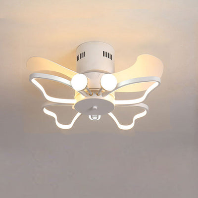 Nordic Creative Butterfly Shape LED Semi-Flush Mount Ceiling Fan Light