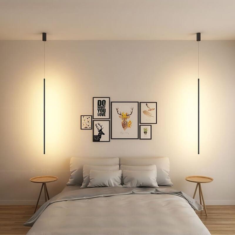 Minimalistische Linie 1-Licht verstellbare lange LED-Pendelleuchte 