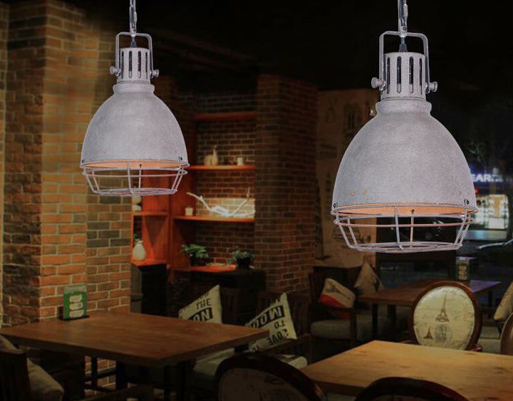 Retro Industrielle Antike Ältere Metall 1 Licht Schalenförmige Pendelleuchte 