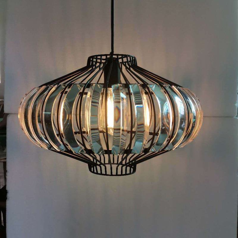 Vintage Crystal Lantern 1-Light Pendant Light