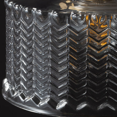 Textured Wavy Glass 1-Light Drum Pendant Light