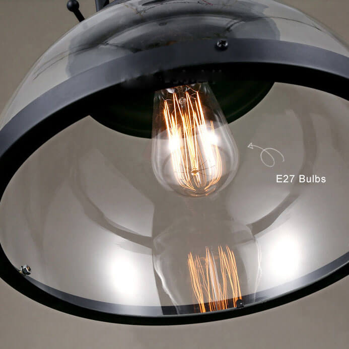 Retro Glass Shade 1-Light Single Dome  Pendant Light