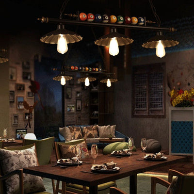 Lustres décoratifs à abat-jour festonnés à 2/3 lumières pour billard industriel 