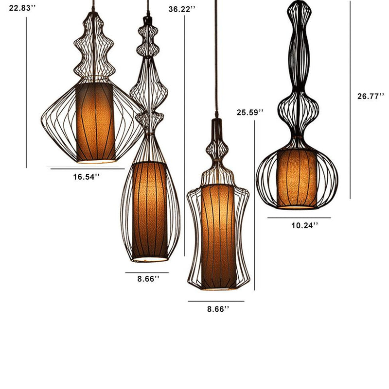 Industrial Retro Metal Birdcage 1-Light Lantern Pendant Light