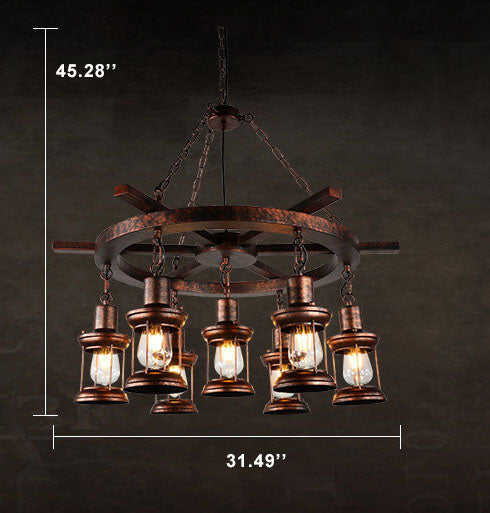 Candelabros de linterna de metal vintage náutico de 3/7 luces 