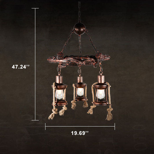 Candelabros de linterna de metal vintage náutico de 3/7 luces 