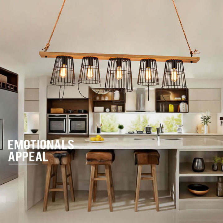 Industrielle 5-Licht Metallfass-Kronleuchter 