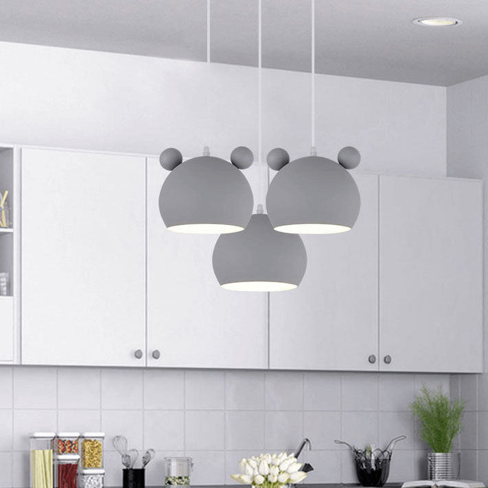 Cartoon Bear Head 1-Light Dome Pendant Light