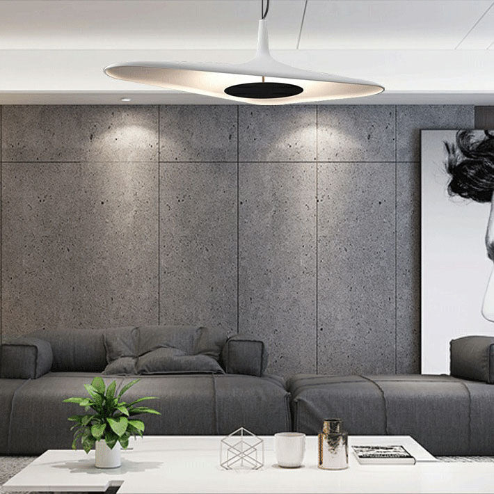 Black Hat Shape 1-Light Art Deco Resin LED Pendant Light