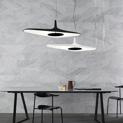 Black Hat Shape 1-Light Art Deco Resin LED Pendant Light