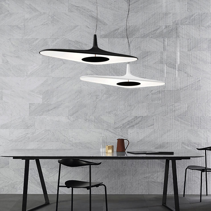 Black Hat Shape 1-Light Art Deco Resin LED Pendant Light
