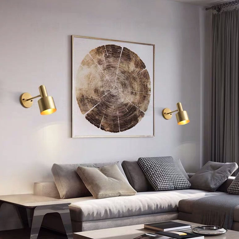 Postmodern All Copper 1-Light Rotatable Wall Sconce Lamps