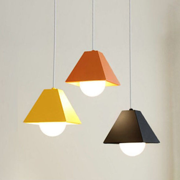 Einfachheit Macaron-Stil Trapez Metall 1-Licht Mini Pendelleuchte 