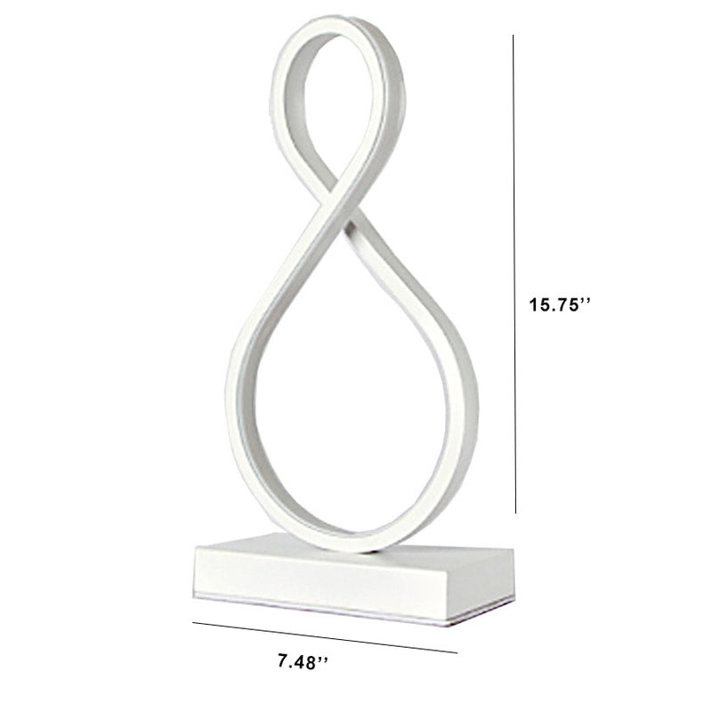 Minimalist Bending Line Spiral 8 Shape 1-Light LED Table Lamps