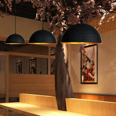 Industrial Wrought Iron Dome 1-Light Pendant Light