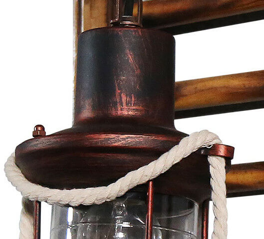 Vintage Kerosene Bamboo Weaving Base 1-Light Wall Sconce Lamp