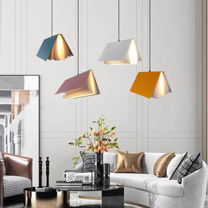 Fliegendes Buch 1-Licht Metall PVC Buchschirm Pendelleuchte 