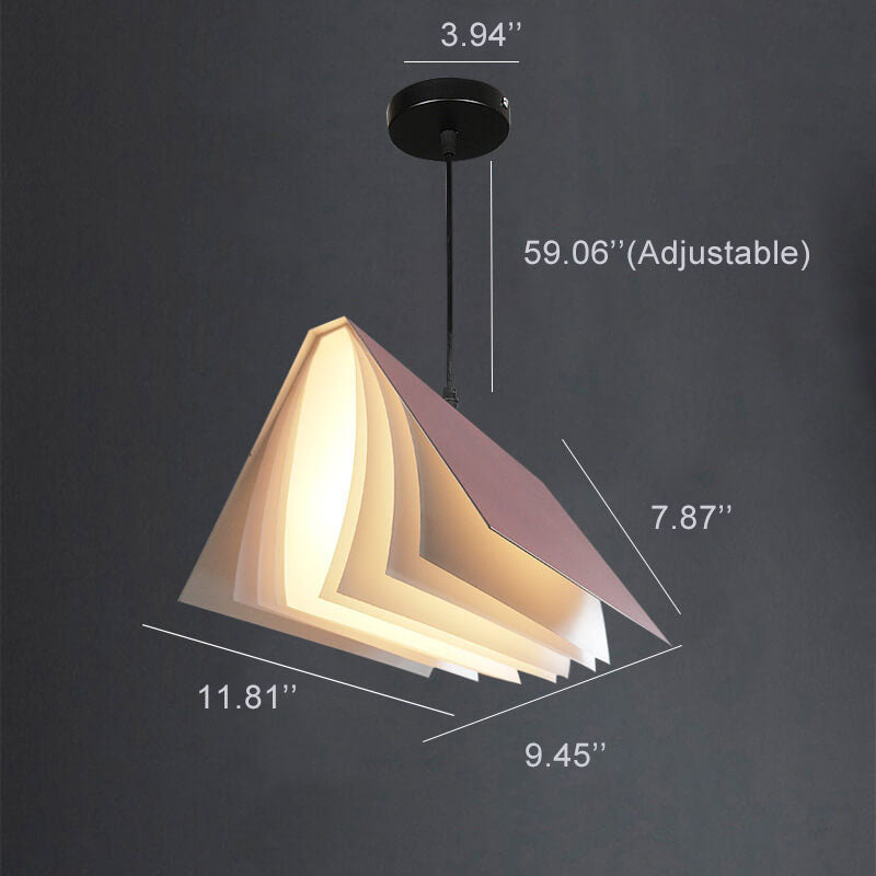 Fliegendes Buch 1-Licht Metall PVC Buchschirm Pendelleuchte 