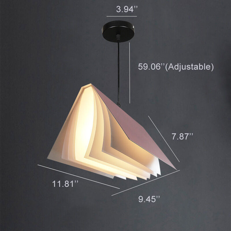 Flying Book 1-Light Metal PVC Book Shade Pendant Light